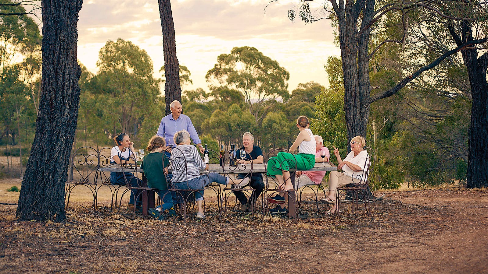 Emily and Nick McNally host a gathering at Jasper Hill winery in Heathcote, outside Victoria, Australia