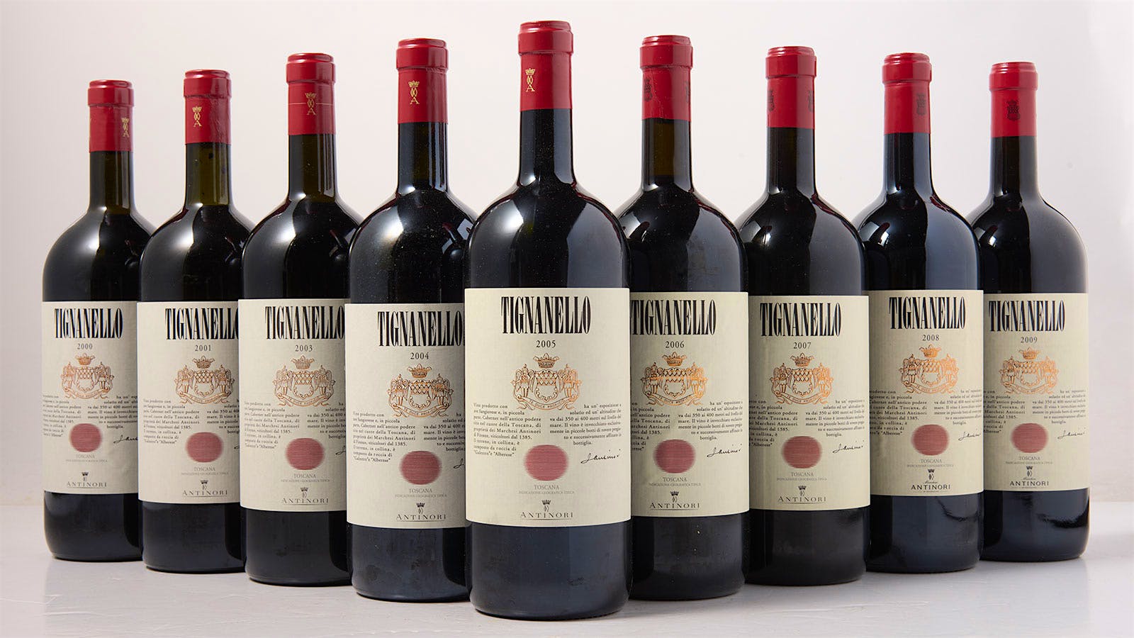 Magnum bottles of super Tuscan red wine Tignanello