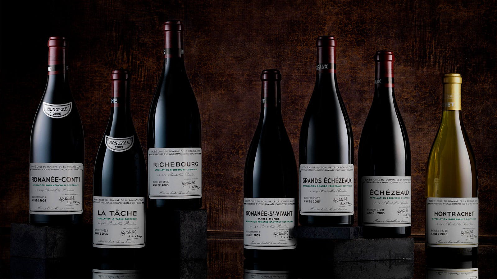 Bottles of authentic Domaine de la Romanée-Conti