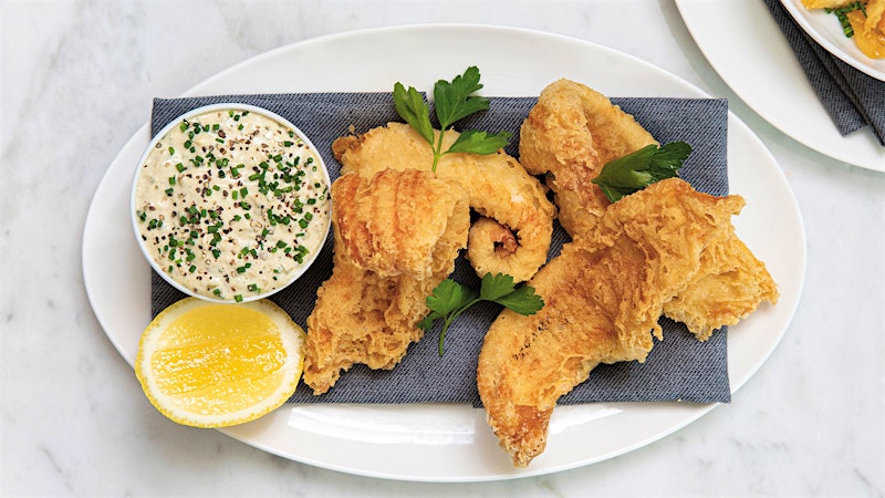 Fish and Chips with Champagne