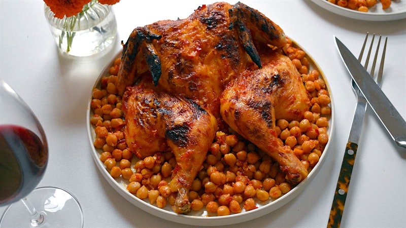 8 & $20: Honey-Harissa Roasted Chicken with Chickpeas